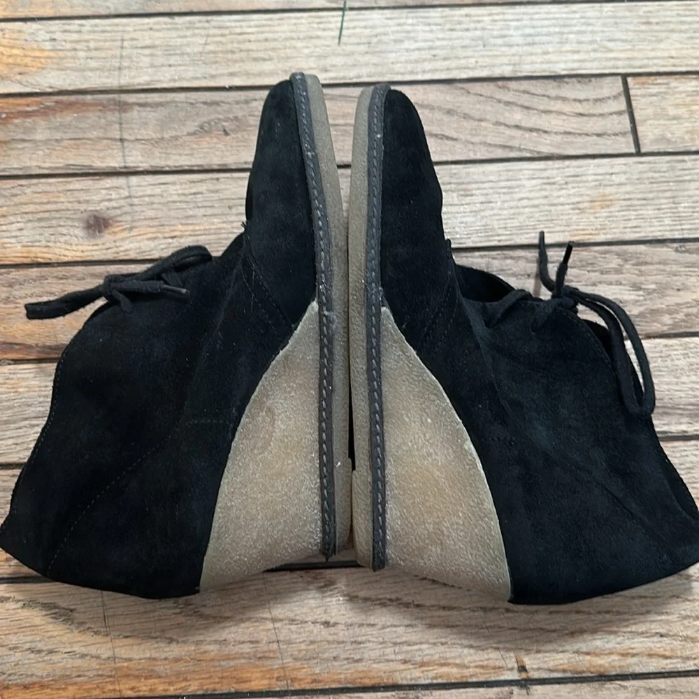 J crew Macalister black suede wedge booties size 10